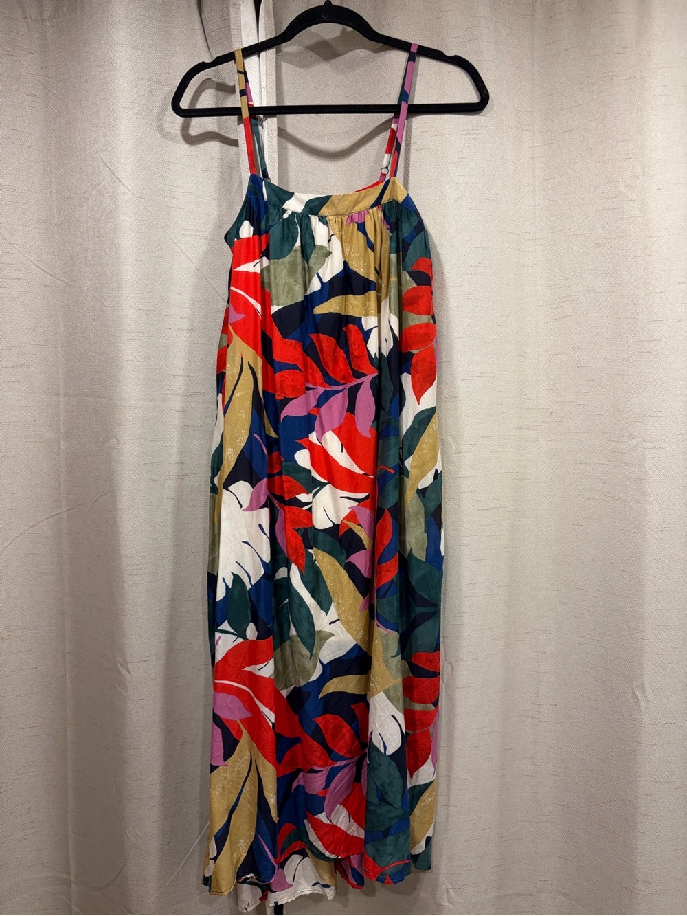 A New Day Multicolor Leaf-Print Maxi Sundress